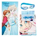 Disney Frozen Strandtuch mit Schwimmbrille – Elsa und Anna – Kinder Strand Handtuch Set – Schnelltrocknend – Polyester – Sommer und Strand
