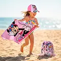Disney Disney Minnie Mouse Strandset Kinder – Strandtuch Handtuch Tasche und Kappe – Minnie Mouse und Daisy Duck – Sommer Strand Pool Set