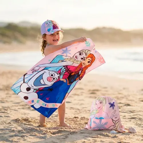 Disney Disney Frozen Strandset – Strandlaken, Zwemtas en Pet – Elsa & Anna – Zomer Strand Accessoires Meisjes