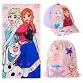 Disney Disney Frozen Strandset – Strandtuch, Turnbeutel und Kappe – Elsa Anna – Sommer Strand Zubehör Mädchen