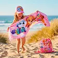 Nickelodeon Paw Patrol Strandset – Strandtuch, Turnbeutel und Kappe – Skye Everest – Sommer Strand Zubehör Mädchen