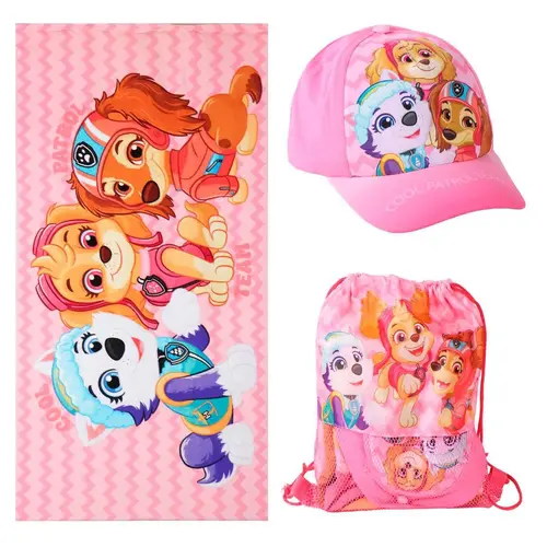 Nickelodeon Paw Patrol Strandset – Strandlaken, Zwemtas en Pet – Skye Everest – Zomer Strand Accessoires Meisje