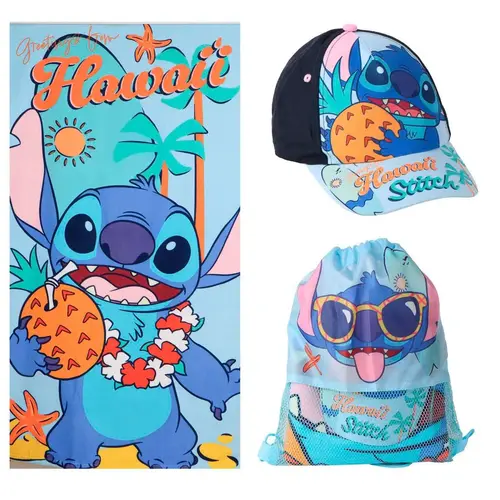 Disney Disney Stitch Strandset – Strandlaken, Zwemtas en Pet – Hawaii Stitch – Zomer Strand Accessoires Kind