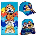 Nickelodeon Paw Patrol Strandtuch Turnbeutel und Cap – Strandset Kinder – Handtuch Tasche Kappe – Strand Pool Urlaub