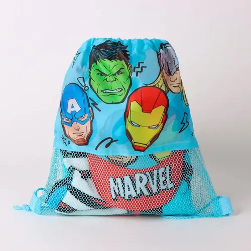Marvel Marvel Avengers Strandlaken Zwemtas en Pet – Strandset Kind – Handdoek Tas Cap – Strand Zwembad Vakantie