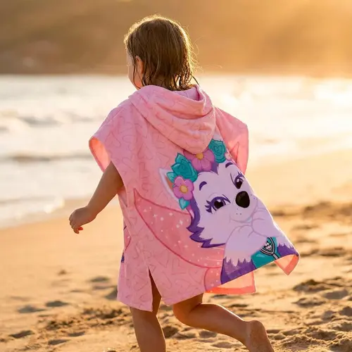 Nickelodeon Paw Patrol Poncho Handdoek Skye en Everest – Kinder Strandponcho met Capuchon – Sneldrogend en Zacht