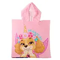 Nickelodeon Paw Patrol Poncho Handtuch Skye und Everest – Kinder Strandponcho mit Kapuze – Schnell trocknend