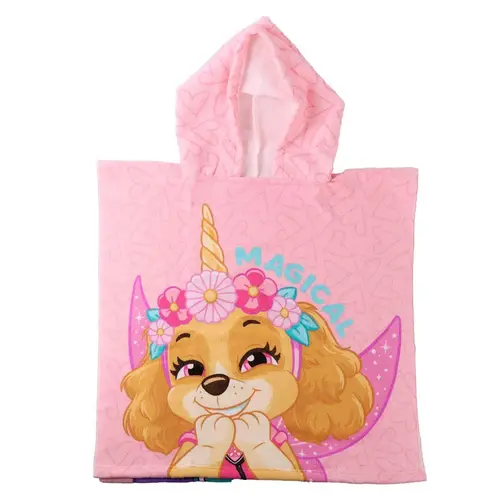 Nickelodeon Paw Patrol Poncho Handdoek Skye en Everest – Kinder Strandponcho met Capuchon – Sneldrogend en Zacht