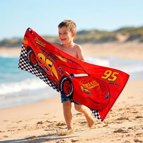 Disney Disney Cars Strandlaken – Lightning McQueen Handdoek – Sneldrogend – Strand Zwembad Vakantie – 70x140 cm