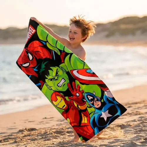 Marvel Marvel Avengers Beach Towel – Hulk Spiderman Iron Man – 70x140 cm – Quick Dry – Kids Towel