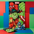 Marvel Marvel Avengers Strandlaken – Hulk Spiderman Iron Man – 70x140 cm – Sneldrogend – Kinder Strandhanddoek