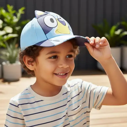 Nickelodeon Bluey Cap Blue – Kids Hat with 3D Ears – Adjustable – Officially Licensed