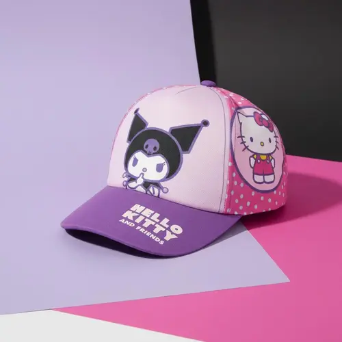 Hello Kitty Hello Kitty & Kuromi Pet Paars Roze – Kinderpet – Verstelbaar – Officieel Gelicenseerd