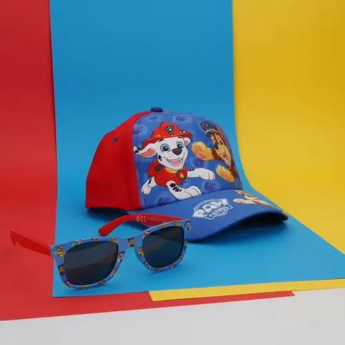 Nickelodeon Paw Patrol Pet en Zonnebril Set – Blauw Rood – UV400 Bescherming – Verstelbare Zomer Pet voor Jongens en Meisjes