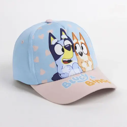 Bluey Bluey en Bingo Pet en Zonnebril Set – Lichtblauw/Roze – UV400 Bescherming – Verstelbare Zomer Pet voor Kinderen
