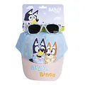 Bluey Bluey en Bingo Pet en Zonnebril Set – Lichtblauw/Roze – UV400 Bescherming – Verstelbare Zomer Pet voor Kinderen
