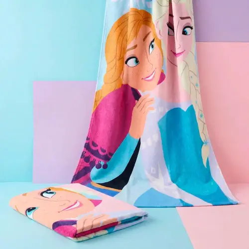 Disney Disney Frozen Strandlaken Elsa en Anna – 70x140 cm – Polyester – Sneldrogend Strandlaken Kinderen