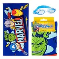 Marvel Marvel Avengers Strandtuch mit Schwimmbrille – 70x140 cm – Polyester – Strandset Kinder