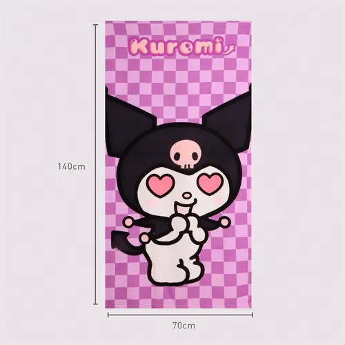Hello Kitty Hello Kitty Kuromi Strandlaken Meisjes – 70x140 cm – Polyester – Sneldrogend – Strand Handdoek