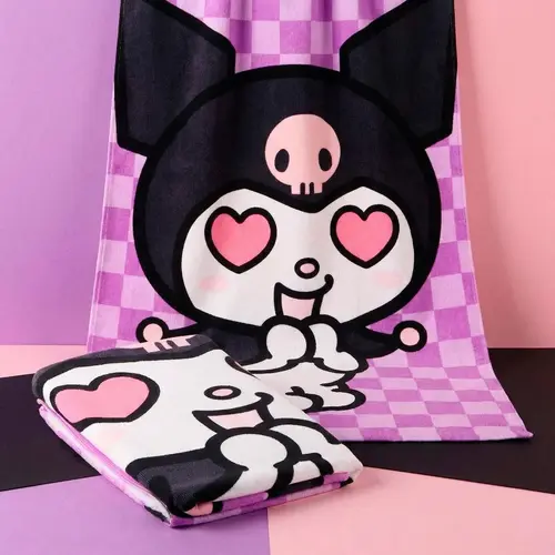Hello Kitty Hello Kitty Kuromi Strandlaken Meisjes – 70x140 cm – Polyester – Sneldrogend – Strand Handdoek