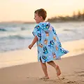 Bluey Bluey Poncho Handdoek Kinderen – Strandponcho – Sneldrogend Polyester – Met Capuchon – Blauw
