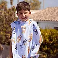 Bluey Bluey Poncho Handdoek Kinderen – Strandponcho – Sneldrogend Polyester – Met Capuchon – Blauw