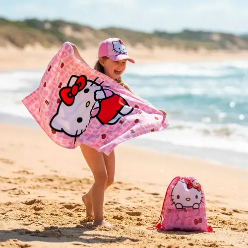Hello Kitty Hello Kitty Zwemtas Strandlaken & Pet Set – Strand Set Kinderen – Hello Kitty Tas Handdoek Pet – Zomer Set