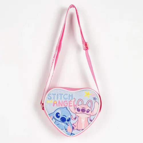 Disney Stitch en Angel Tasje Hartvorm – Schoudertas Kinderen – Meisjes Tas Stitch Angel – Verstelbare Band