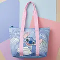 Disney Disney Stitch Strandtas – Grote Strandtas Dames – Shopper met Ritssluiting – Blauwe Strandtas met Schouderbanden