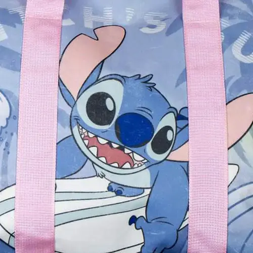 Disney Disney Stitch Strandtas – Grote Strandtas Dames – Shopper met Ritssluiting – Blauwe Strandtas met Schouderbanden