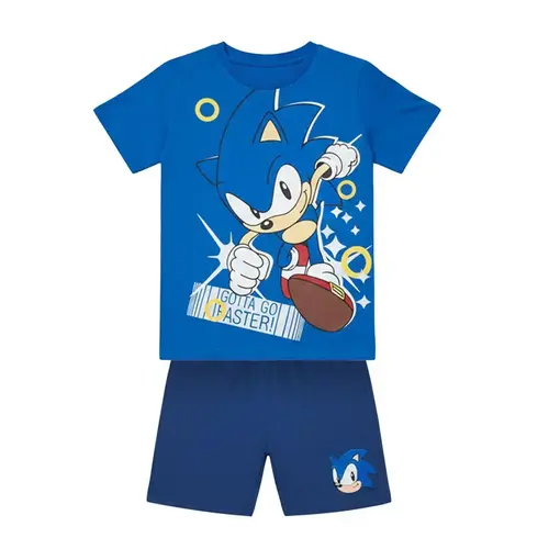 Sonic the Hedgehog Sonic the Hedgehog Zomerset Jongens – T-shirt en Korte Broek Set – Kinder Kledingset Zomer – Blauw – Casual Outfit