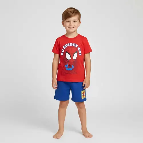 Marvel Spidey Zomerset Jongens – T-shirt en Korte Broek Set – Kinder Kledingset Zomer – Marvel Spidey Outfit – Rood Blauw
