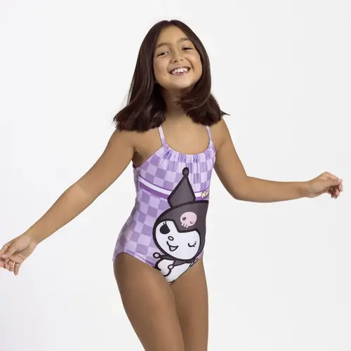 Hello Kitty Hello Kitty Kuromi Badpak Meisjes – Paars Badpak met Kuromi Print – Zomer Zwemkleding – Officieel Gelicenseerd