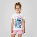 Disney Disney Stitch Bekleidungsset Mädchen – Aloha T-Shirt und Rosa Shorts – Sommer Set – Offiziell Lizenziert