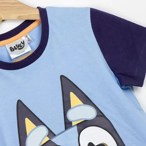 Bluey Bluey Kledingset Jongens – T-Shirt en Short Blauw Paars – Zomer Outfit – Officieel Gelicenseerd