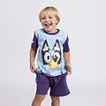 Bluey Bluey Kledingset Jongens – T-Shirt en Short Blauw Paars – Zomer Outfit – Officieel Gelicenseerd