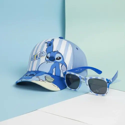 Disney Disney Stitch Pet met Zonnebril – Blauw – Kinder Pet & Zonnebril Set – Zomer & Strand