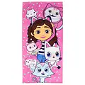 Gabby's Poppenhuis Gabby's Dollhouse Strandset Kinder – Strandtuch 70x140 cm, Turnbeutel und Cap – Rosa – Mädchen