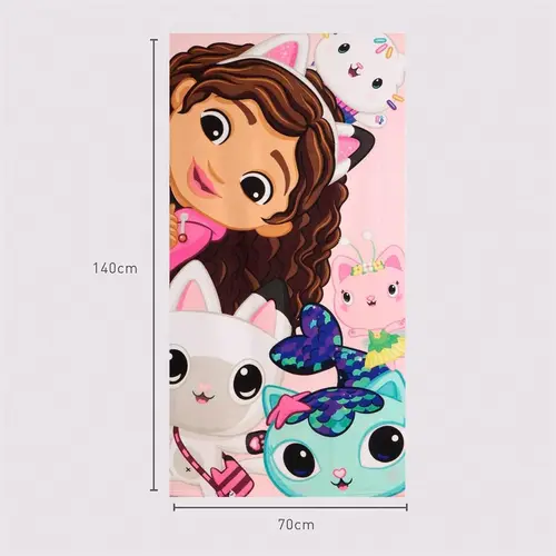Gabby's Poppenhuis Gabby's Dollhouse Strandlaken Polyester 70x140 cm – Sneldrogend Strandlaken Kind – Roze Meisjes