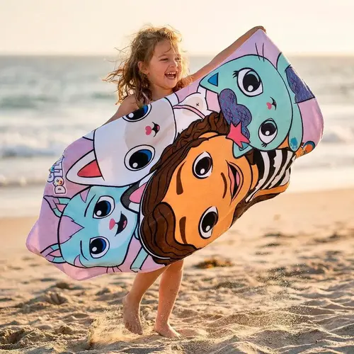 Gabby's Poppenhuis Gabby's Dollhouse Strandlaken Polyester 70x140 cm – Sneldrogend Strandlaken Kind – Roze Meisjes