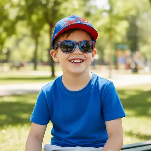 Marvel Spiderman Pet en Zonnebril Set voor Kinderen – Blauw Rood – Zomer Accessoire Jongens – UV Bescherming – Officieel Marvel