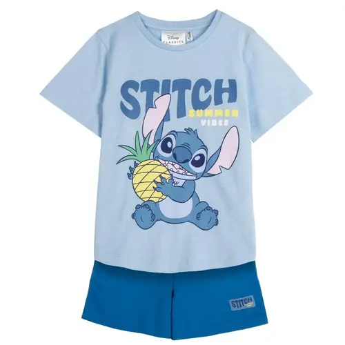 Disney Disney Stitch Zomerset Kinderen – T-shirt en Korte Broek – Blauw – Zomer Kleding Set