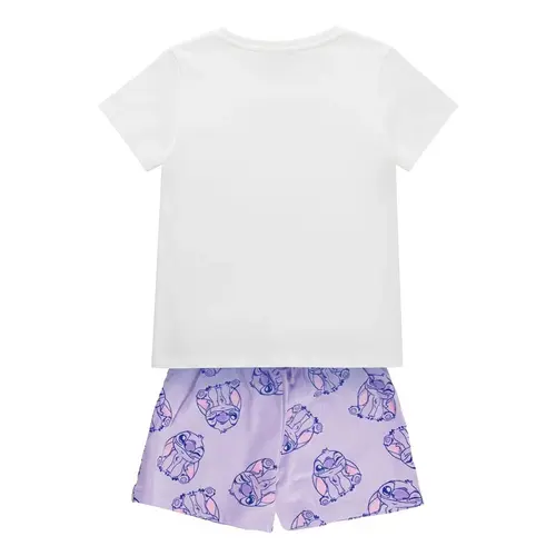 Disney Disney Stitch Zomerset Meisjes – T-shirt en Korte Broek – Paars – Kinder Kleding Set