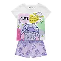 Disney Disney Stitch Sommer Set Mädchen – T-Shirt und Shorts – Lila – Kinder Kleidung Set Disney Disney Stitch Sommer Set Mädchen – T-Shirt und Shorts – Lila – Kinder Kleidung Set