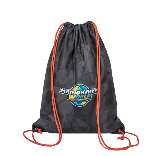 Super Mario Mario Kart gym bag boys black – drawstring sports bag – lightweight gym sack – height 42cm – ideal for school and sports