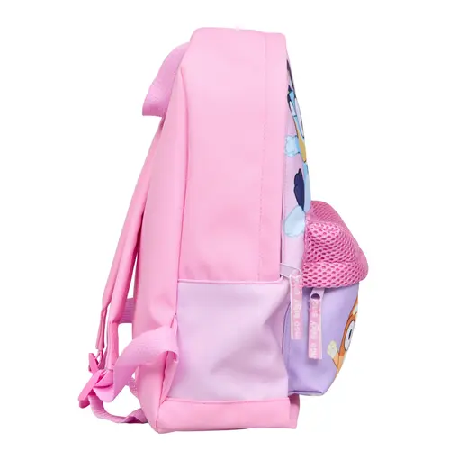 Bluey Bluey rugzak meisjes roze 32 cm – kinder rugzak 32x25x10 cm met voorvak en verstelbare banden – schooltas Bluey