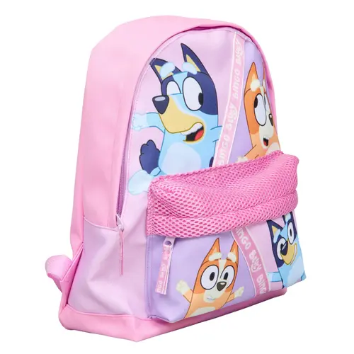 Bluey Bluey rugzak meisjes roze 32 cm – kinder rugzak 32x25x10 cm met voorvak en verstelbare banden – schooltas Bluey
