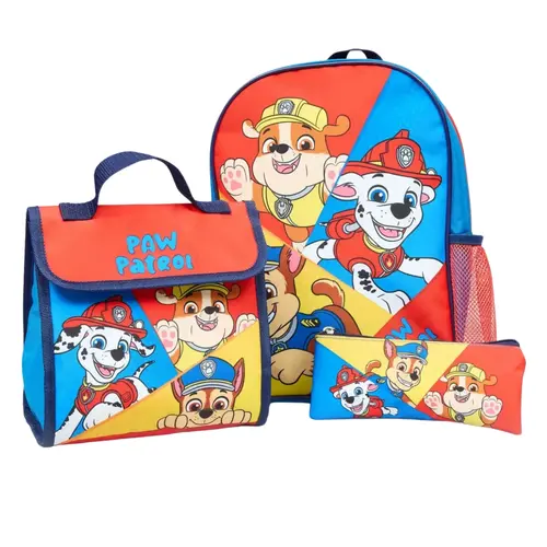 Nickelodeon Paw Patrol rugzak set jongens meisjes 3-delig – 34 cm kinder rugzak 34x25x10 cm met lunchtas en etui