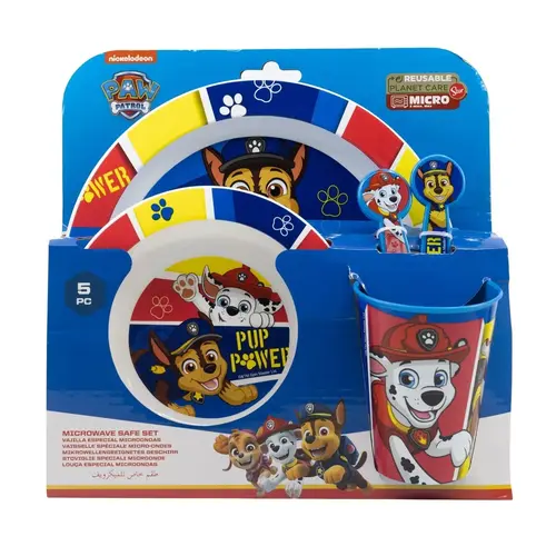 Nickelodeon Paw Patrol eetset 5 delig – Bord Kom Beker Bestek – Kinder servies set magnetron geschikt Nickelodeon Paw Patrol eetset 5 delig – Bord Kom Beker Bestek – Kinder servies set magnetron geschikt