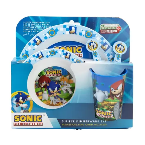 Sonic the Hedgehog Sonic the Hedgehog Eetset 5 Delig – Bord Kom Beker Bestek – Kinder Servies